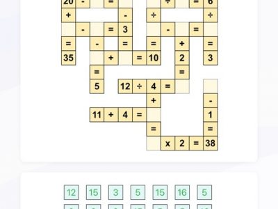 Math Puzzle Games Cross Math